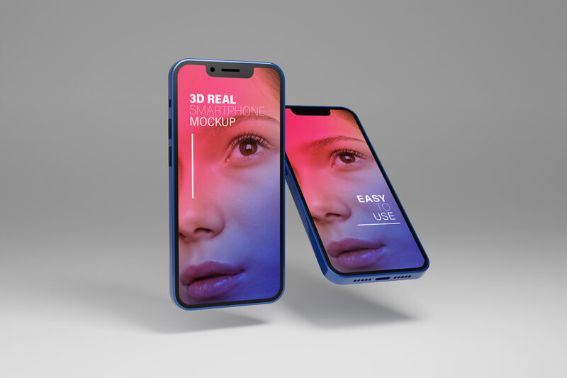 Floating Phone Screen Mockups