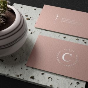 Business Card on Stone Mockup