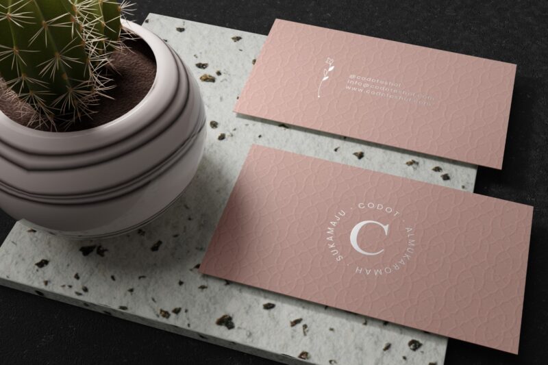 Business Card on Stone Mockup