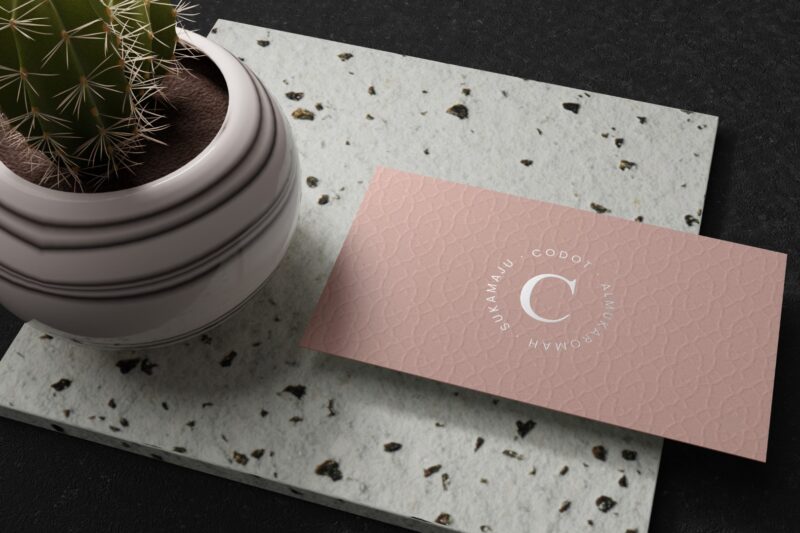 Business Card on Stone Mockup