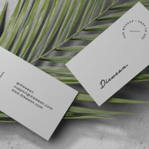 Business Card Mockup on Leaf