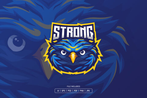 Blue Bird Mascot Logo Template