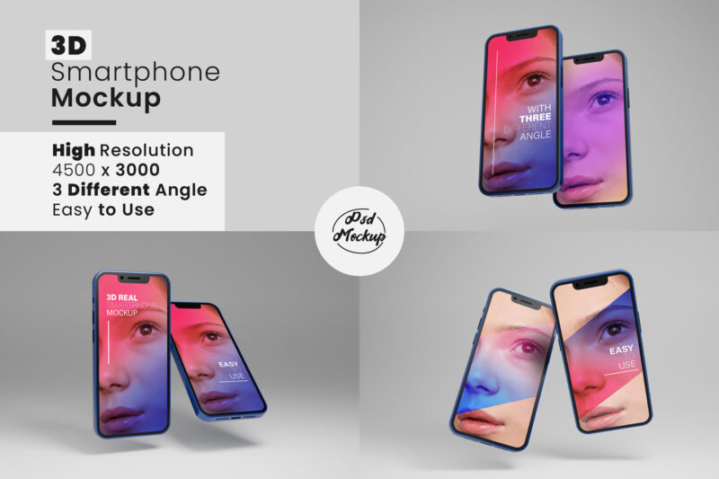 Floating Phone Screen Mockups