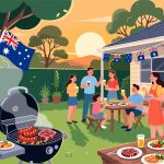 Australia Day Barbecue with Family & Flags - Vector