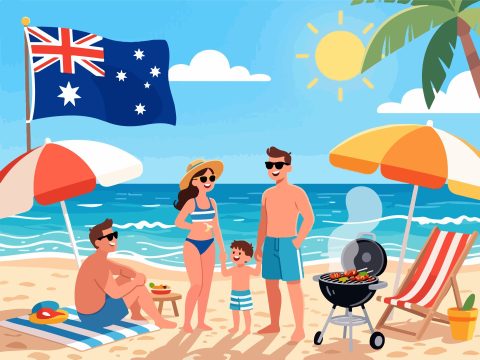 Australia Day Beach Celebration Vector
