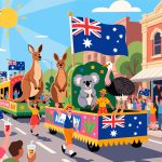 Australia Day Parade with Wildlife & Flags - Vector