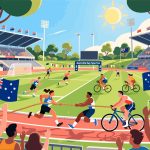 Australia Day Sports Competition - 2D Vector Illustration
