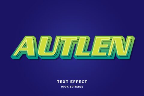 Green with Outline Text effect