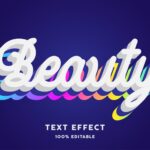 White Beauty with Gradient Depth Text Effect