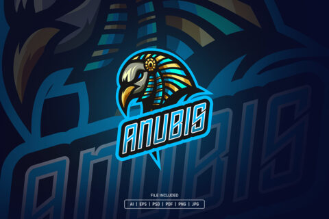 Bird Anubis Esport Logo Template