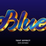 Blue Gold Text Effect