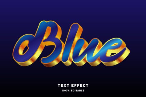 Blue Gold Text Effect