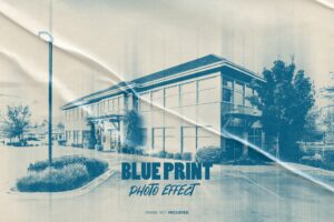 Blue Print Photo Effect