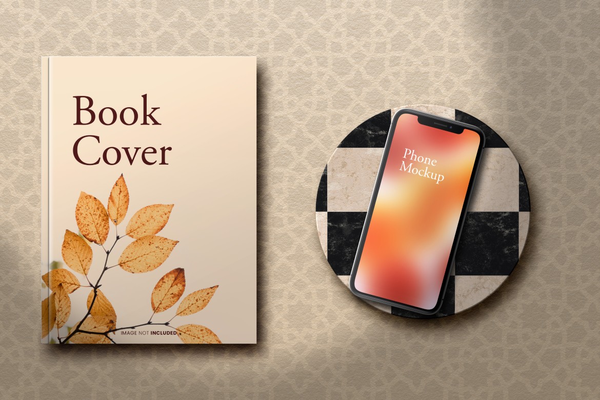 Book and iPhone Mockup