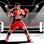Boxer in Fighting Stance - 2D Vector Illustration