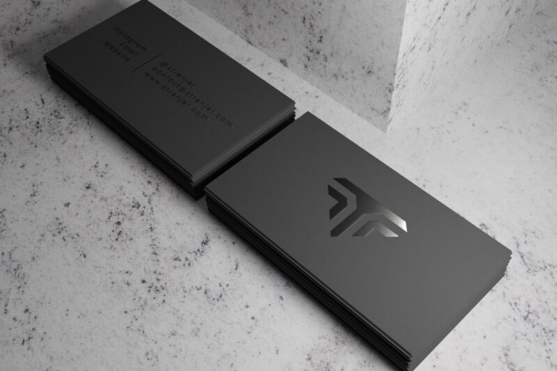 Black Business Card Mockup