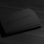 Black Business Card Embossed Shiny Logo Mockup