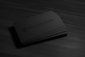 Black Business Card Embossed Shiny Logo Mockup