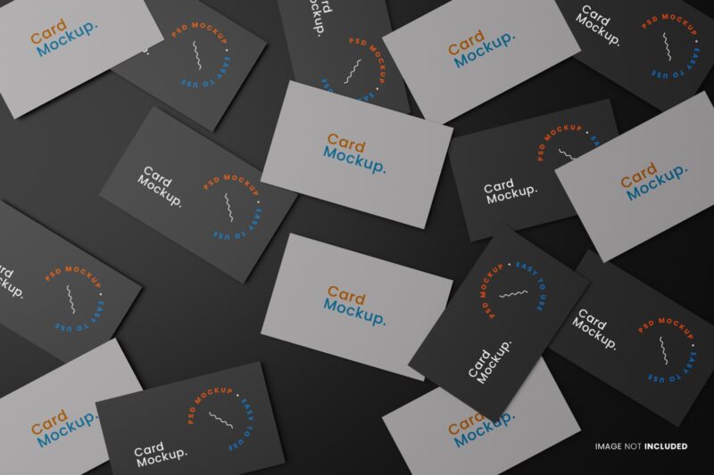 Business Cards Spread Out Mockup