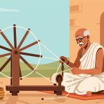 Gandhi Jayanti Charkha Vector - Flat 2D Design