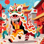 Traditional Lion Dance - China National Day 2D Vector