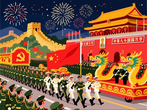 China National Day Parade - 2D Vector Art