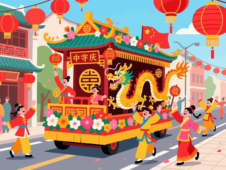 Chinese Parade Float - National Day 2D Vector