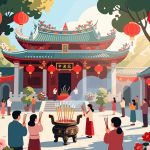 Traditional Chinese Temple - China National Day 2D Vector
