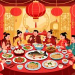 Grand Chinese New Year Banquet with Traditional Dishes