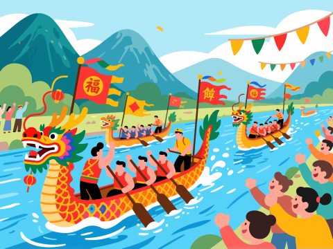 Traditional Chinese New Year Dragon Boat Race