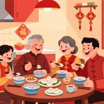 Traditional Chinese New Year Breakfast with Dumplings