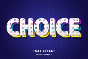 Choices Text effect