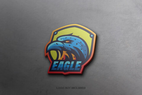 Mascot Logo Mockup on Wall Concrete