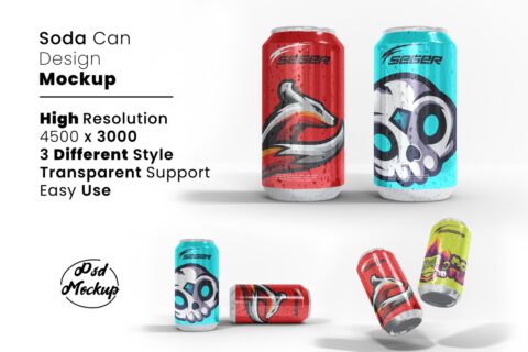 Soda Can Design Mockup