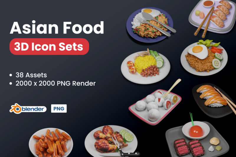 Asian Food 3D Icons