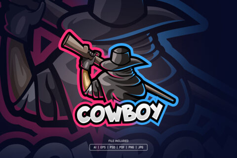 Cowboy Esport Logo Template