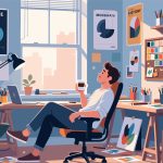 Creative Worker Taking Break in Studio - Flat 2D Vector