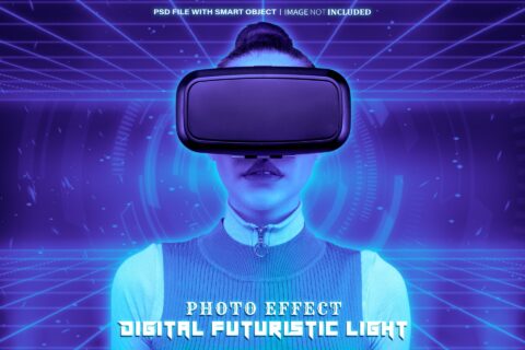 Digital Futuristic Light Photo Effect PSD