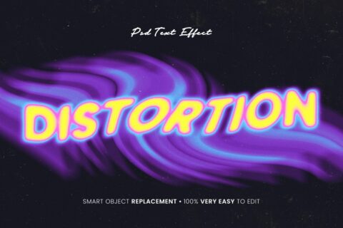 Melt Distortion Gradient Text Effect