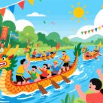 Traditional Dragon Boat Festival Race - Flat Vector