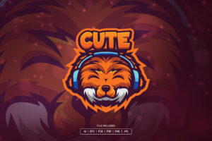 Cute Fox Mascot Logo Template