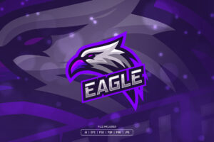 Purple Eagle Mascot Logo Template