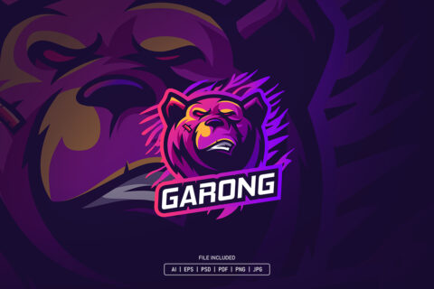 Strong Bear Head Esport Logo Template