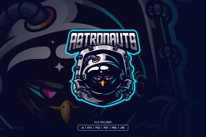 Bird Astronaut Esport Logo Template