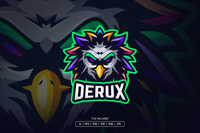 Colorful Bird Esport Logo Template