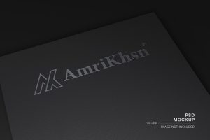 Black Paper with Subtle Debossed Effect Mockup