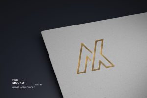 Rough White Paper with Gold Glossy Shiny Mockup