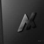 Black Wall with Shiny Glass Logo Mockup