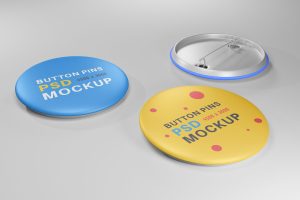 3D Pin Mockup Style with Front and Back View