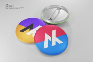 3d Pin Button Mockup